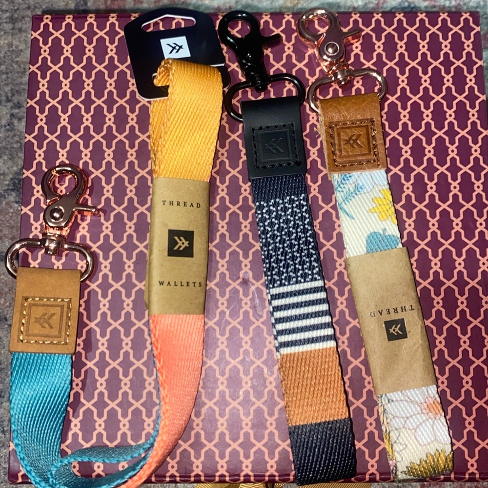 Brand New Thread Wallets Keychains.